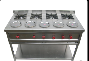 4 Burner Gas Range with Containers 