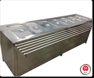 Bain Marie Service Counter with Tray Slide (Pipe)
