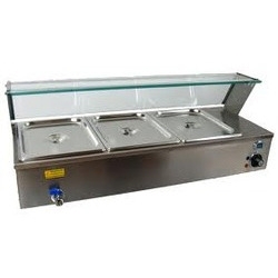 Table Top Hot Bain Marie with Sneeze Guard
