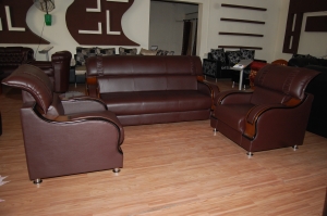 Leather Wood Sofa
